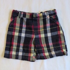 vintage carter's summer plaid lightweight cotton shorts 24 months baby boy